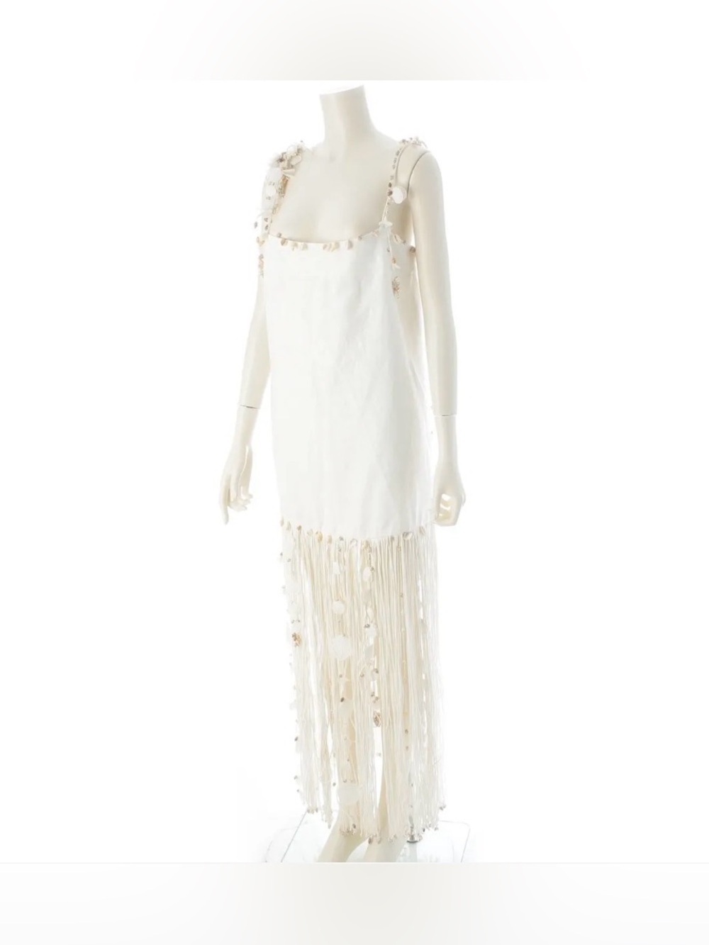NWT ZIMMERMANN POSTCARD SHELL Handstrung Linen Floral Applique Fringe Maxi Dress - Picture 11 of 16